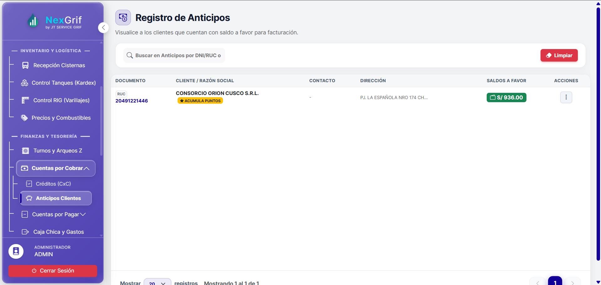 Pantalla del sistema 14