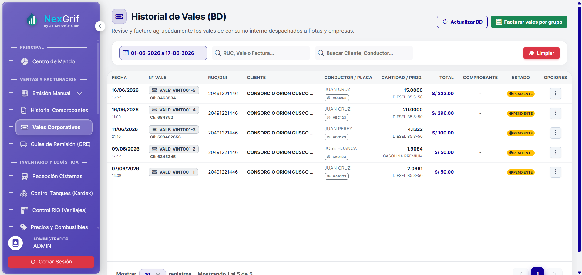 Pantalla del sistema 6
